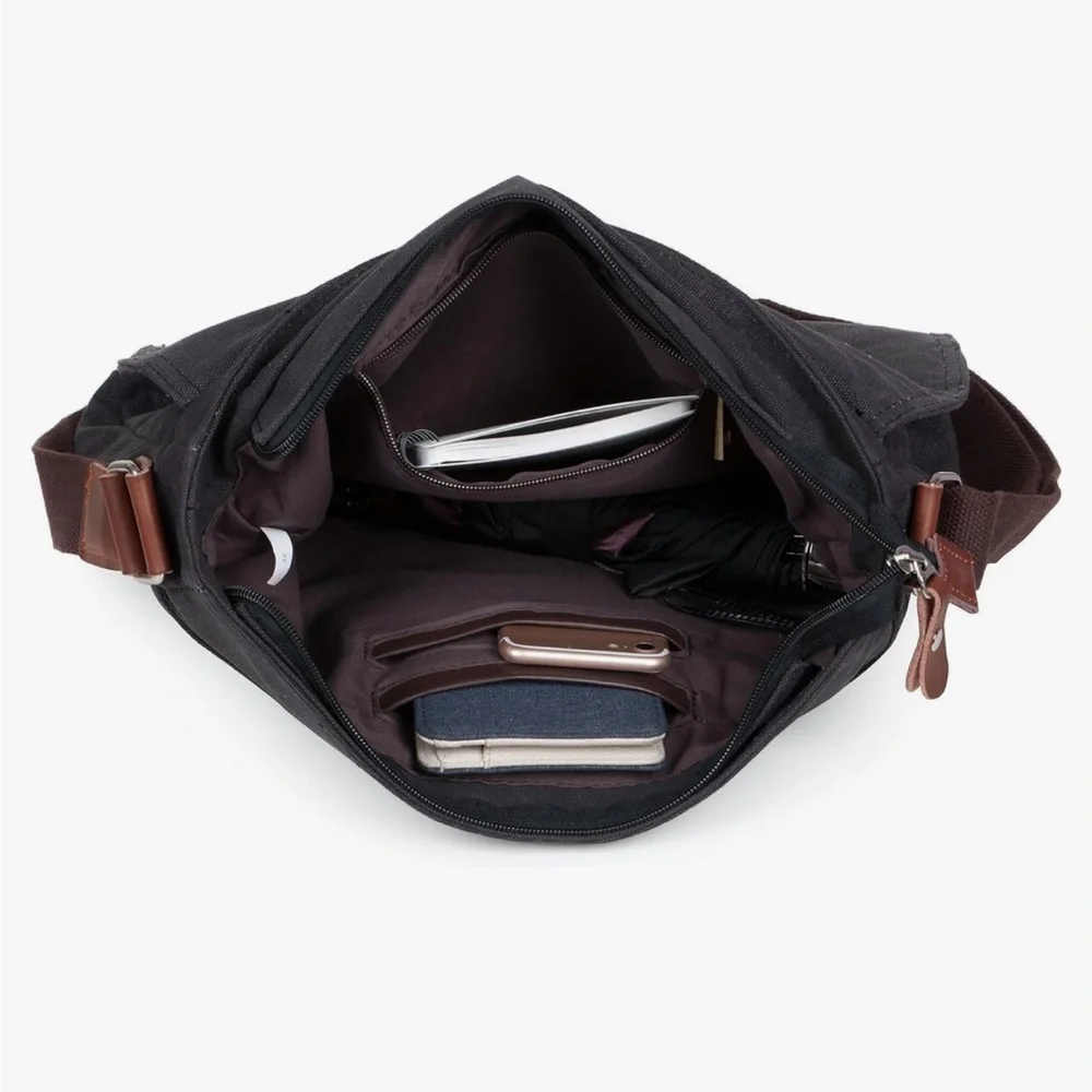 Augur Strauss & Co. Vintage Canvas Messenger Bag Crossbody Sling Bag